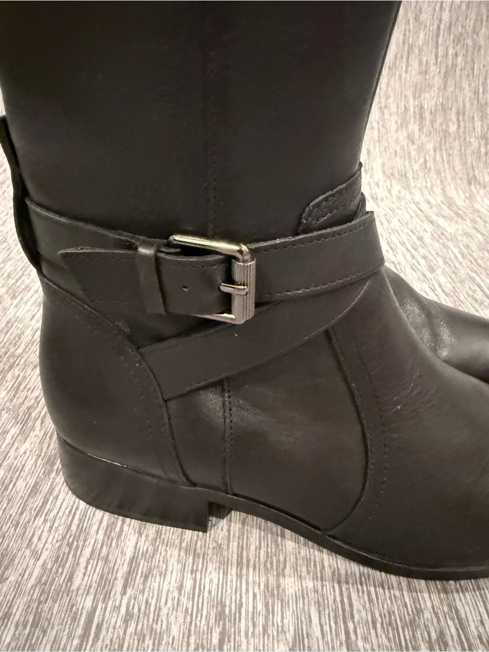 Naturalizer Rena Black Riding Boots with Buckle - Picture 3 of 7